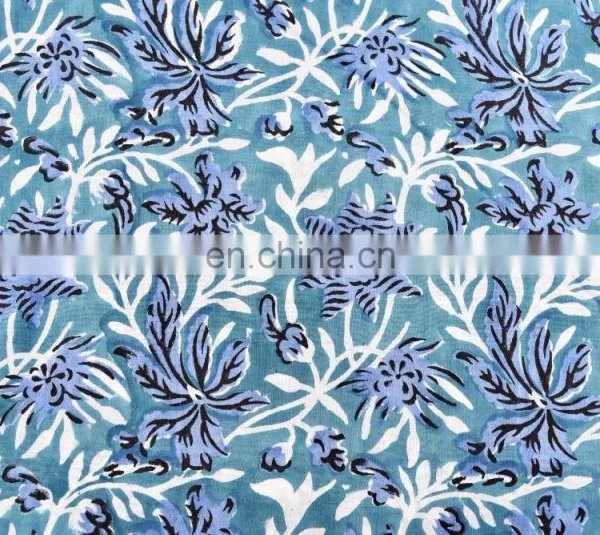Indian Latest Hand Block Cotton Fabric Crafting Dressmaking Sewing Fabric By Meter photo-3