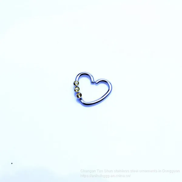 Europe and America Fashion Love Clip Ear Clip Human Body Puncture Jewelry Titanium Steel Nose Ring Foreign Trade Wholesale photo-2