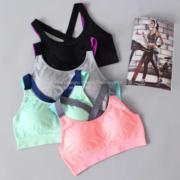 No Steel Mesh Mesh Stitching Back Sports Bra, Quick-dry Shock-proof Large Size Fitness Yoga Running Sports Underwear photo-4