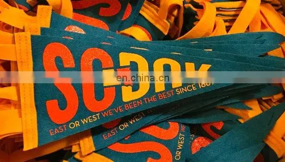 Promotional Logo Printed Felt Triangle Pennant Flag Banners photo-2
