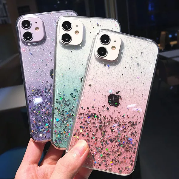 Прозрачный блестящий чехол для iPhone 12 Pro 11 Pro