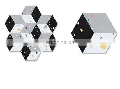 Nordic Retro Art INS Style Bathroom Background Wall Black and White Non-slip Hexagonal Tiles 200 * 230 Floor Tiles photo-3