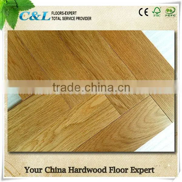 Unfinished Engineered Fishbone Oak Floors Brushed