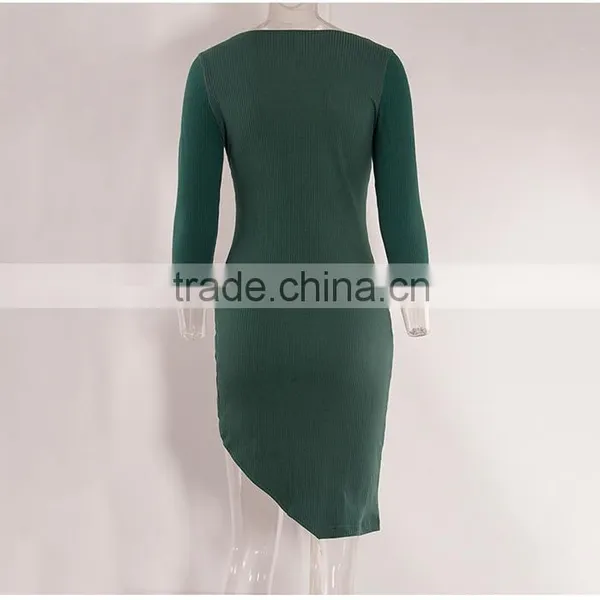 Ladies Fashion Dress Long Sleeves Casual Dress Sex Evening Dress photo-3