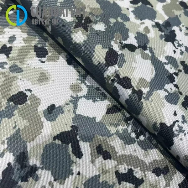 600D*600D Recycled Polyester Elastic Fiber Oxford Cloth Digital Printing PU Color Glue Tank Bag Fabric photo-3