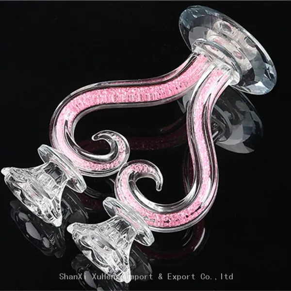Heart Shaped Crystal Candle Holders Wedding Anniversary Table Centerpieces Glass Candelabra Candlesticks photo-3