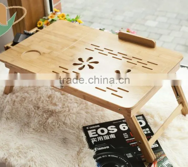 100% Bamboo Computer Table Bamboo Folding Laptop photo-2