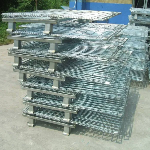 Industrial Stackable Wire Mesh Storage Cages Welded and Folding Steel Design for Warehouses