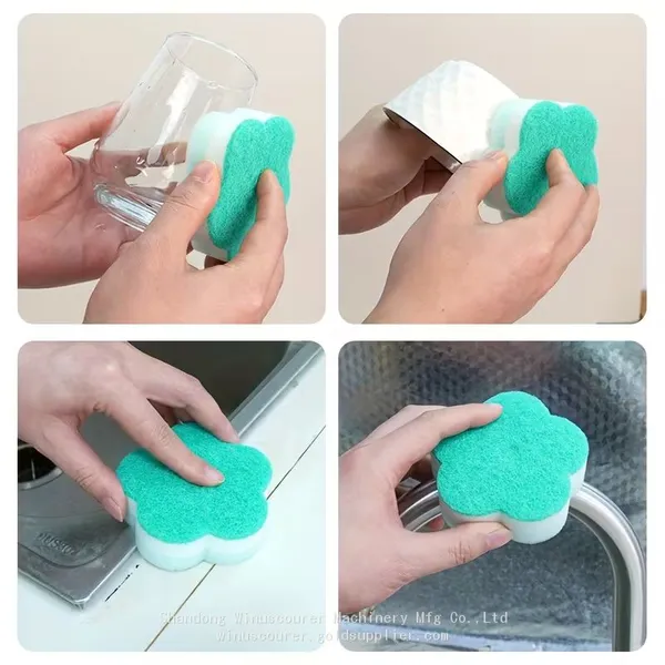 Scouring Sponge Pads Double Sided Kitchen Dishwashing Sponges Bulk Pack photo-2