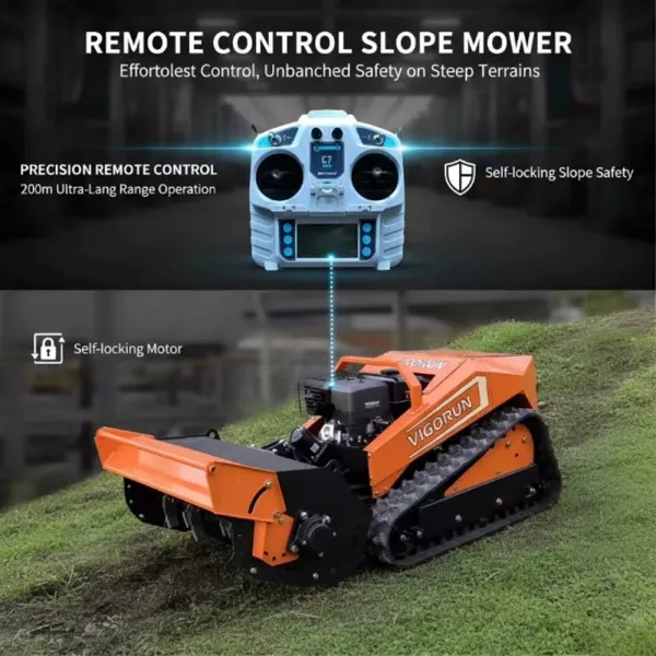 Vigorun MTSK800 Wireless RC Crawler Mower with Stable Performance CE EPA Certified Flail Mower for Lawn Care