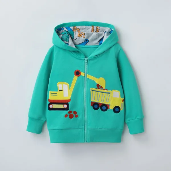 Boys’ Dinosaur Appliqué Full-Zip Hooded Jacket photo-4
