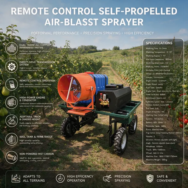 Heavy Duty Remote Controlled Fog Cannon Sprayer for Agricultural Pesticide Spraying and Construction Dust Control