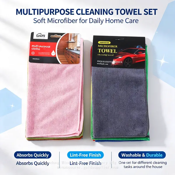 Cheap Bulk Microfiber House Cleaning Cloths Reusable Lint‑Free Multi‑Purpose Towels for Kitchen Bathroom Car Care