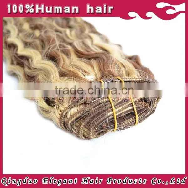 2015 New Arrival no Shedding no Tangle Brazilian Kinky Curly Hair Clip in Curly Hair Extension photo-5