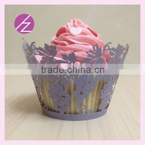 Grape Design Assorted Colours Laser Cut Cupcake Wrappers for Sale DG-29 photo-2