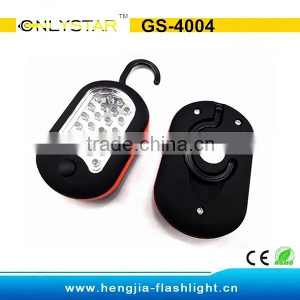 GS-4004 Plastic Mini 24+3 Led Portable Work Light Flashlight With Magnet