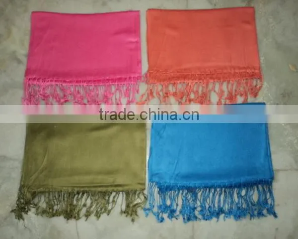 100% VISCOSE SOLID COLOR PASHMINA SHAWLS
