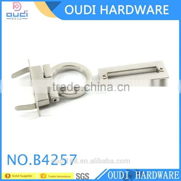 Shiny NIckel Plating Turn Lock For Leather Bag Front Part Lock Metal Bag Buckle photo-4