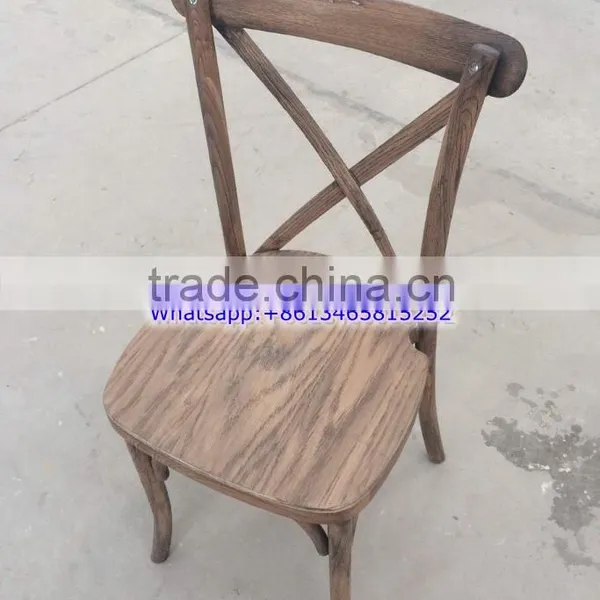 Solid Wood Wedding Dinning Stackable Cross Back Chair photo-6