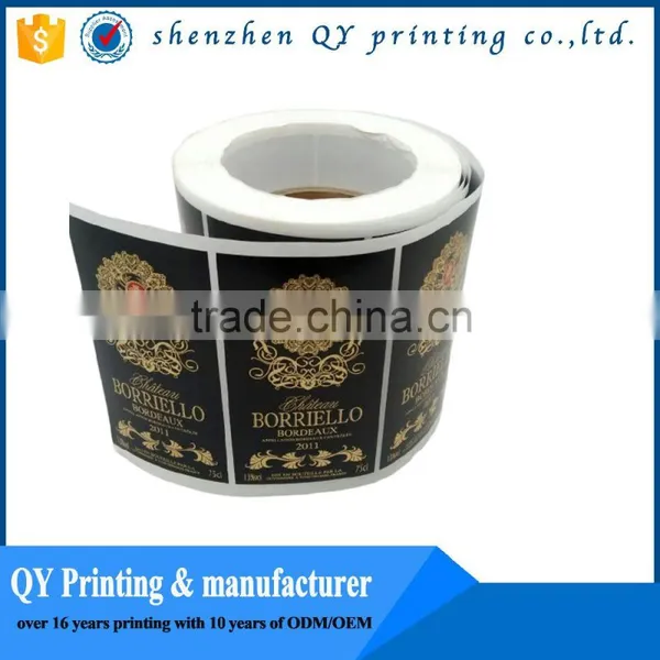 Fancy Custom Printed Adhesive Red Wine Bottle Label photo-3