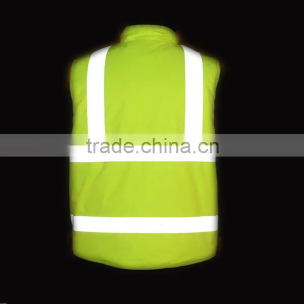 Fluorescent Yellow Waterproof High Visibility Winter Safety Warm Jacket photo-3