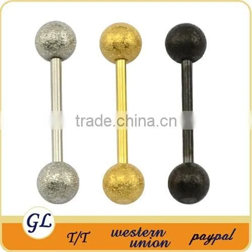 Stainless Surgical Steel Barbell Gold Piercing in the Tongue TR01082 With Different Style,stainless Steel Body Jewelry