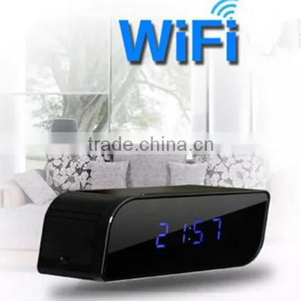 Night Vision 720P HD WIFI CLOCK Wifi Clock Mobile Phone Alarm Clock P2P Wifi Pinhole Hidden Alarm Clock Camera photo-6