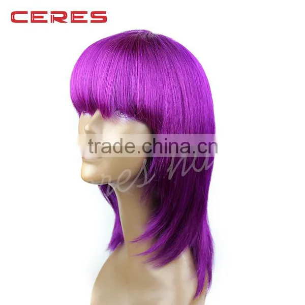 Wholesale Silky Straight Purple Color Brazilian Lace Wig for Black Women photo-2