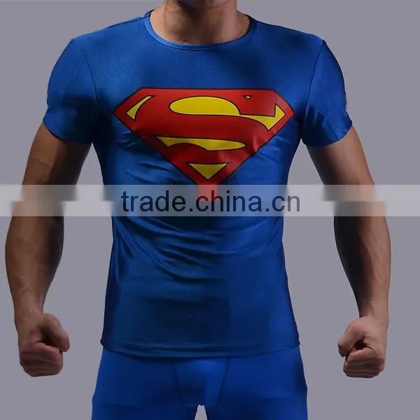 2016 Hot Sale Fitness Clothing,superman t Shirt High Quality Running Shirt China Wholesale Guangzhou photo-5