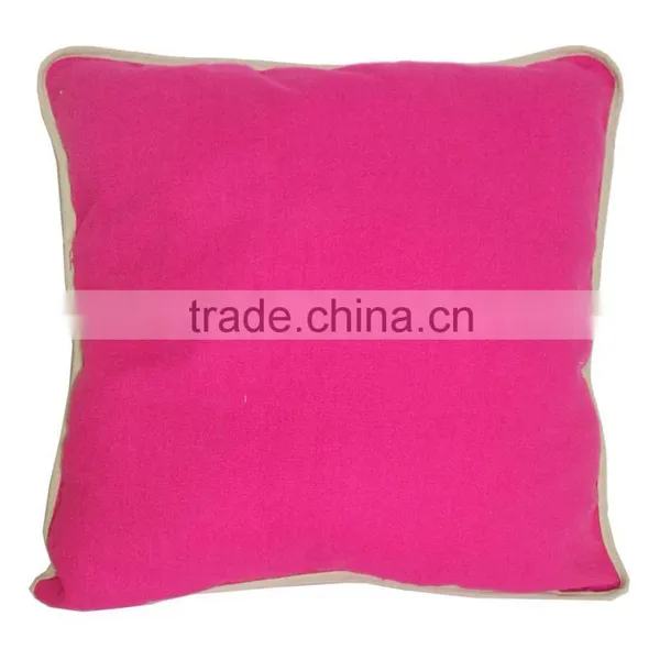 Pink Pure Cotton Decorative Bolster Pillow