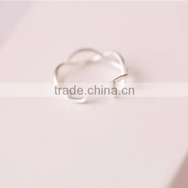 New 925 Sterling Silver Jewelry, Silver Wave Ring Opening Tail Ring Joint Ring Jewelry Wholesale photo-5