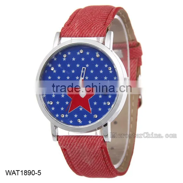 NEW Vintage Star Jean Canvas Wrist Watch photo-5