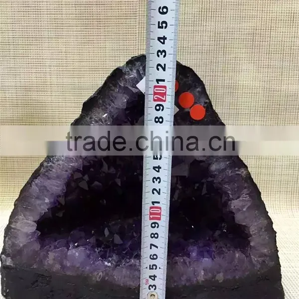 Natural Rock Triangular Amethyst Geode Crystal Ornaments photo-3