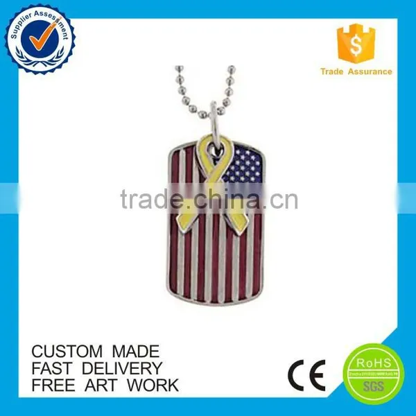 Wholesale American Flag Military Soft Enamel Custom Metal Dog Tag Necklaces photo-4