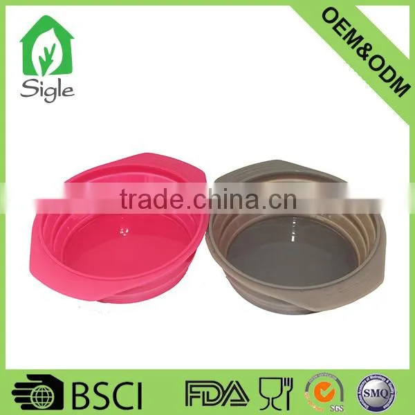 Ultra Durable Silicone Expandable Collapsible Foldable Travel Bowl Dish With Handle photo-2
