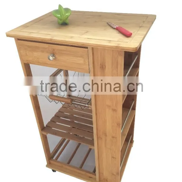 Wooden Kitchen Trolley Modern Kitchen Trolley Bamboo photo-6