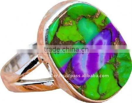 Purple Green Copper Turquoise Jewelry Accessories Wholesale Sterling Silver Charms Chains Rings
