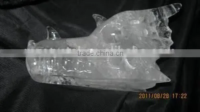 Wholesale Nice Hand Carved Clear Crystal Dragon Skull for Friend Gifts photo-4