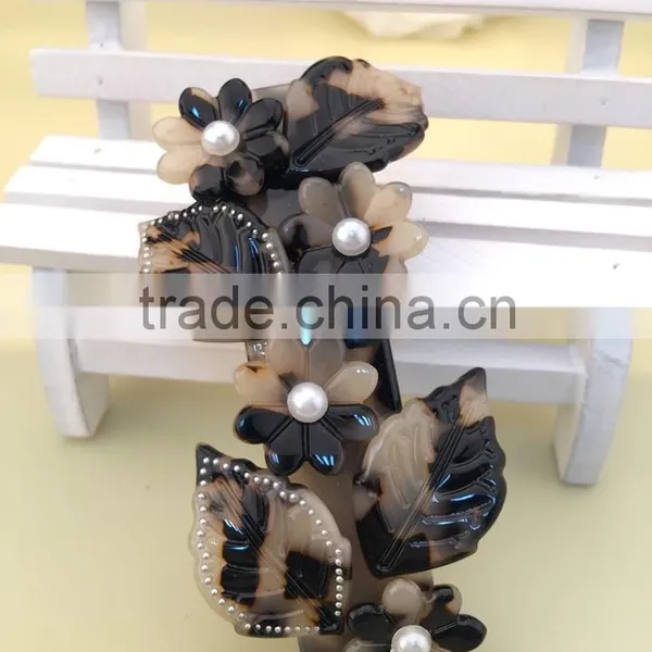 Wholesale Channel Hair Accessories Brand Barrettes Hair Clips for Thick Long Hair Magnetic Flower Leaves Hair Clip photo-4