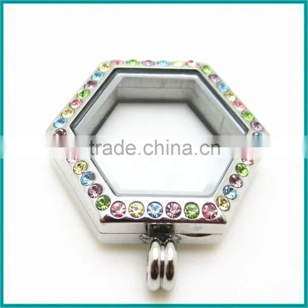 Colorful Crystal Lockets Floating Charm photo-2