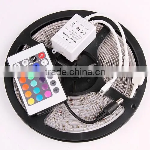5M 3528 9v Led Waterproof Light Strip + 24key IR Remote Controller photo-3