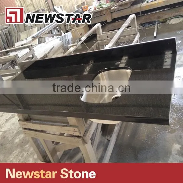 China Black Granite Countertop With Basin Black Granite Countertops