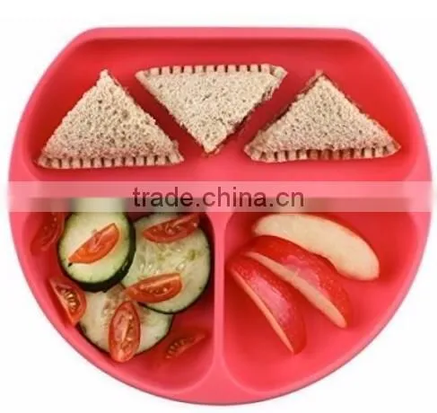 Silicone Grip Dish,Silicone Kids Strong Suction Base ,Feeding Plate photo-3