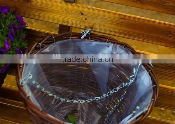 100%Handmade Wicker Wall Hanging Plant Basket Wicker Flower Hanging Basket photo-6