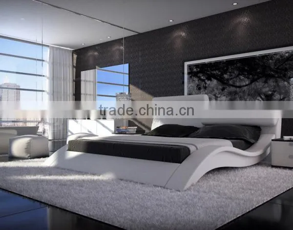 Accept Custom Faux Leather Beds, Black/white Leather Beds photo-3