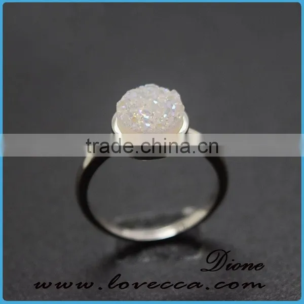 925 Natural Stone Silver Ring Wholesale 8mm Agate Rings photo-5