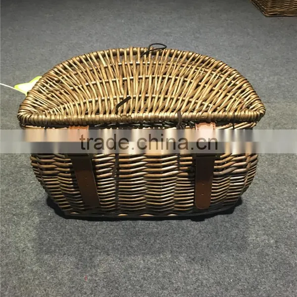 Eco-friendly Handmade Wicker Woven Bicycle Accessories Front Bicycle Basket photo-3