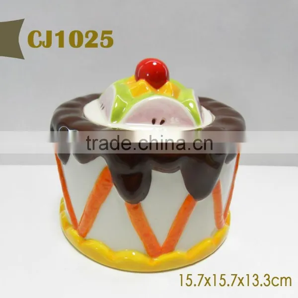 Fruit Cake Shape Ceramic Cookie Jar photo-4