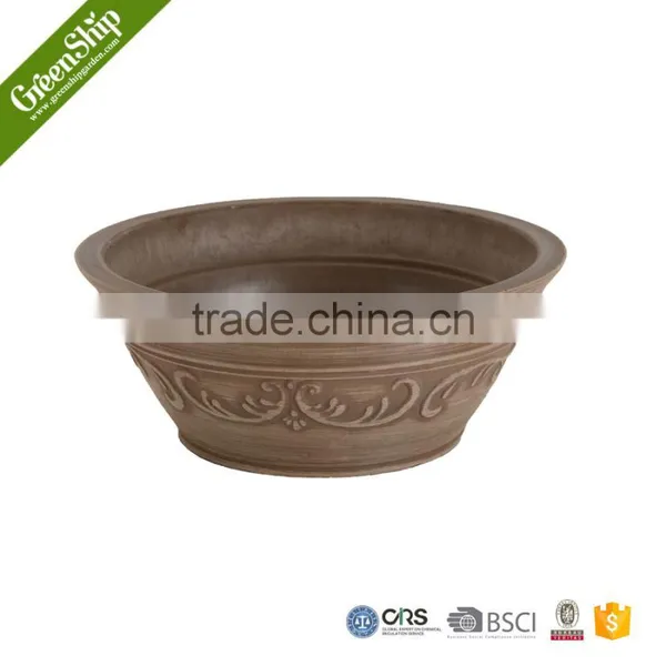Antique Round Short Biodegradable Plastic Flower Pot photo-2