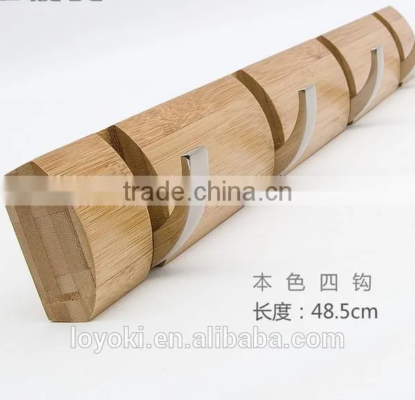 bamboo coat rack wall mount hook for coat and clothing keey hook